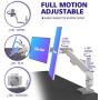Aluminum Dual Monitor Mount Stand for 10''-32'' VESA Computer Screens, Holds up to 19.8lbs Each- Height Adjustable Gas Spring Monitor Arms Full Motion Swivel Bracket,Glorider White Monitor mounts