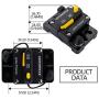 30Amp Marine Automotive Circuit Breakers 25A-300A with Manual Reset Waterproof Inline Circuit Breaker for General Motors RVs Yachts Electric Cars Children Cars Waterproof 12V- 72V DC (30Amp)