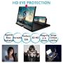 12'' Screen Magnifier –3D HD Mobile Phone Magnifier Projector Screen for Movies, Videos, and Gaming–Foldable Phone Stand with Screen Amplifier–Supports All Smartphones(Black)