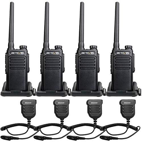Retevis RT47 Walkie Talkies for Adults, IP67 Waterproof Two Way Radios Long Range, Rechargeable 2 Way Radios with Speaker Mic (4 Pack)