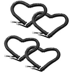 4 Pack Phone Cord Landline 8Ft Uncoiled/1.4Ft Coiled Landline Telephone Handset Cord Line Cable RJ9 4P4C Telephone Accessory Black