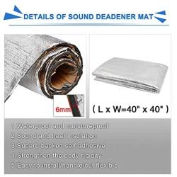 uxcell 236mil 10.76sqft Car Engine Floor Cargo Area Sound Deadener Heat Insulation Dampening Mat 40''x40''