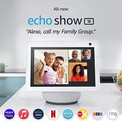 All-new Echo Show 10 (3rd Gen) | HD smart display with motion and Alexa | Glacier White