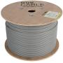trueCABLE Cat6 Plenum Shielded (CMP), 1000ft, Gray, 23AWG Solid Bare Copper, 550MHz, ETL Listed, Overall Foil Shield (FTP), Bulk Ethernet Cable