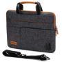 DOMISO 15.6 Inch Multi-Functional Laptop Sleeve Business Briefcase Messenger Bag with USB Charging Port Compatible for 15.6'' Laptop / Apple / IdeaPad / Acer Aspire / HP ENVY 15 / Dell XPS 15,Dark Grey