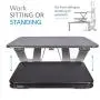 Height Adjustable Stand Up Desk Converter Ergonomic Sit Stand Riser - Flat Top Table Size 22x26 Supports 30lbs - No Assembly Required - Premium Quality and Very Sturdy - Perfect for Laptops or iMacs