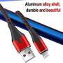 3 Foot Lightning Cable [ MFi Certified] iPhone Charger 3ft 3Pack Nylon Braided Charging Cord for Apple iPhone 11/11Pro/11Max/ X/XS/XR/XS Max/8/7/6/5S/SE/iPad Mini Air Silver Red Blue