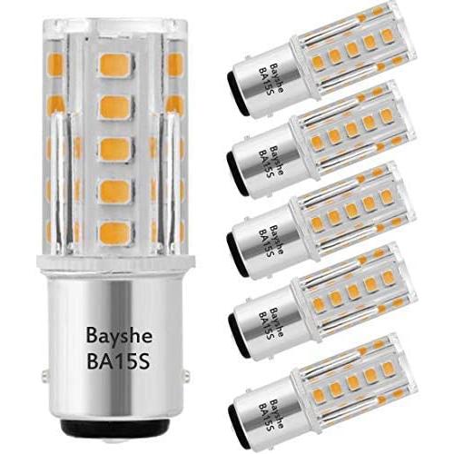 Bayshe 3W 12V BA15S S8 SC Bayonet Single Contact Base 1156 1141 LED Light Bulb 2700K Warm White,Low Voltage AC/DC 12volt Landscape Path Deck RV Camper Marine Boat Trailer Lighting-Pack of 5