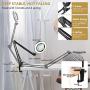 LANCOSC LED Magnifying Lamp with Clamp, 1,500 Lumens Stepless Dimmable, 3 Color Modes, 5-Diopter 4.3″ Real Glass Lens, Adjustable Swivel Arm Lighted Magnifier Light for Reading Craft Close Work-2.25X