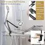 LANCOSC LED Magnifying Lamp with Clamp, 1,500 Lumens Stepless Dimmable, 3 Color Modes, 5-Diopter 4.3″ Real Glass Lens, Adjustable Swivel Arm Lighted Magnifier Light for Reading Craft Close Work-2.25X