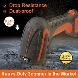 Tera Fully Upgraded Industrial Wireless Barcode Scanner 1D 2D QR Code Reader Bluetooth 2.4G Wireless 2200mAh Built-in Battery Extreme Drop Resistance for Windows Mac Android iOS
