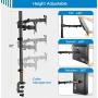 HUANUO Dual Monitor Stand with Extra Tall Pole 39.37 inch, Fully Adjustable Monitor Mount, C Clamp & Grommet Mounting Base