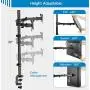 HUANUO Dual Monitor Stand with Extra Tall Pole 39.37 inch, Fully Adjustable Monitor Mount, C Clamp & Grommet Mounting Base