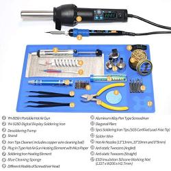 YIHUA 8858-I & 928D Portable Hot Air Gun and 65W Controllable and Accurate Temperature Soldering Iron with LED Digital Display, Sleep Function, Digital Temp. Correction Function, Desoldering and Solde