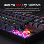 Redragon K552 Mechanical Gaming Keyboard RGB LED Rainbow Backlit Wired Keyboard with Red Switches for Windows Gaming PC (87 Keys, Black)