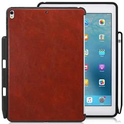 KHOMO - Apple iPad Pro 10.5 Inch & iPad Air 3 2019 Brown PU Leather Case With Pen Holder - Companion Cover - Perfect match for Apple Smart keyboard and Cover