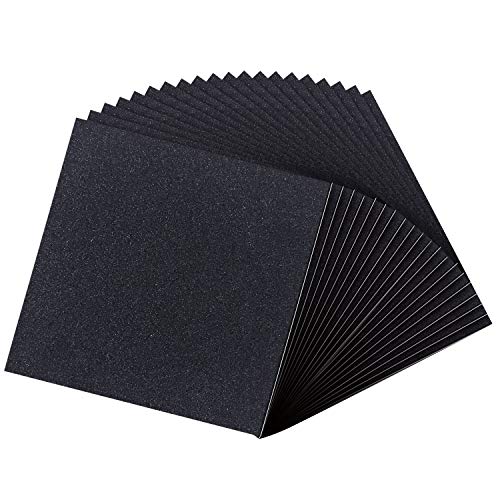 Adhesive Foam Strip, 4 Inch Length X 4 Inch Width X 1/16 Inch Thickness Self Stick Foam Rubber Sheet Non-Slip Air Conditioner Insulation Pads Black Foam Padding Foam Strip (20Pcs)