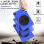 BRAECN Samsung Galaxy Tab S6 Lite 10.4 Case 2020, Rugged Protective Case with Rotating Kickstand, Carrying Shoulder Strap, Handle Hand Strap, S Pen Holder for Samsung Tab S6 Lite 10.4” 2020 Model-Blue