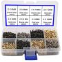 newlng 2MM Small Screws Phillips Flat Head Cross Self Tapping Tiny Screw Cabinet Electronic Accessories Screw Multifunctional DIY Micro Woodworking Mini Screw Set Gold Black Silver 1600pcs