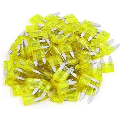 100 Pack Auto Fuses 20 AMP APM/ATM 32V Mini Blade Style Fuses 20A Short Circuit Protection Car Fuse