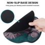 Marphe Mouse Pad with Wrist Support Green Pattern Headset Music Elephant Mousepad Non-Slip Rubber Gaming Wrist Rest Mouse Pads for Computers Laptop