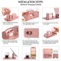 BENTOBEN 3 in 1 Charging Stand for Apple Watch Series 5/4/3/2/1, Airpods Pro 2019 2/1, Compatible with iPhone 12 11 XS MAX XR XS 8 7 6 6S Plus 5S, iPad Tablet Stand(Original Cable Required), Rose Gold