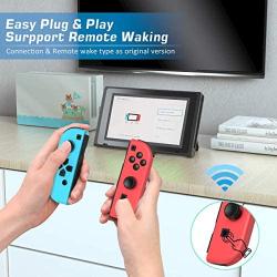 KDD Joy-Pad Controller Compatable with Nintendo Switch (L/R) Joy Controller Replacement - Neon Red/Neon Blue