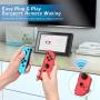 KDD Joy-Pad Controller Compatable with Nintendo Switch (L/R) Joy Controller Replacement - Neon Red/Neon Blue