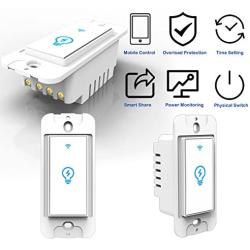Joso Smart Light Switch, Wi-Fi Remote Timing Control with Smartphone In-Wall Light Switch compatible with Amazon Alexa and Google Assistant,No Hub Required