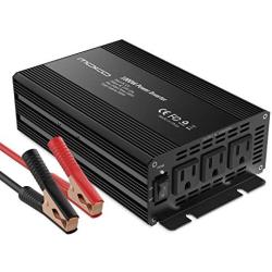 MoKo Power Inverter 1000 Watt Continuous/2000 Watt Peak, DC 12V to 110V AC Car Power Inverter with 3 AC Outlets,LED Indicator,Built-in Cooling Fan,4 Fuses(30A) - Black