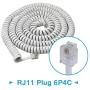 SHONCO 2 Pack White Coiled Telephone Handset Cord 23 Ft Uncoiled / 3 ft Coiled Landline Telephone Accessory