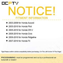OCPTY 2X Key Shell Case 4 Buttons Replacement for Accord Pilot CR-V Civic Ridgeline