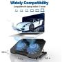 Laptop Cooling Pad, Gaming Laptop Cooler Stand with 2 Quiet Cooling Big Fans, 5 Stand Height Adjustable, Dual USB 2.0 Ports, Adjustable The Wind Speed for 11-17'' Notebook, MacBook Air Pro, Microsoft