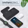 Wireless Charger, 15W Foldable Fast Qi 3 in 1 Wireless Charging Station Compatible with iPhone 11/12/XR/XS/X, iWatch SE/6/5/4/3, Airpods pro/2, FDGAO Wireless Charging Stand for Galaxy S20/S10