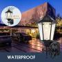 Solar Wall Lantern Outdoor Lamp, Waterproof Dusk to Dawn Soalr Wall Light, LED Wall Mount Light Fixture, 21” Large, Aluminum Housing Plus Glass(Cool + Warm White)