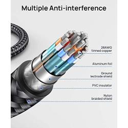 DisplayPort Cable 3.3FT/1M, DP 1.4 Cable (8K@60HZ 4K@144HZ 2K@165HZ) High Speed Braided DP to DP Cable Cord 32.4Gbps HDP, HDCP 2.2, Compatible with Gaming Monitor Cable, Laptop PC TV