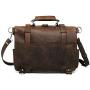 Polare Mens Full Grain Leather 16 Briefcase Shoulder Messenger Bag Fit 15.6 Laptop