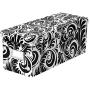 Snap-N-Store CD Storage Box, 13.25'' x 5.125'' x 5.125'', Holds up to 165 CDs, Black/White Scroll (SNS01913)