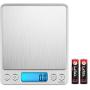 AMIR Digital Kitchen Scale, 3000g 0.01oz/0.1g Pocket Cooking Scale, Mini Food Scale, Pro Electronic Jewelry Scale with Back-Lit LCD Display, Tare & PCS Functions, Stainless Steel, Batteries Included