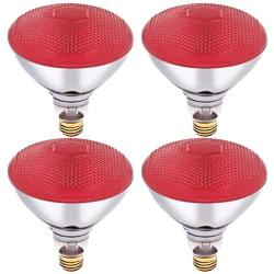 Dysmio Lighting 100 Watt BR38 Incandescent Flood Light Bulb Red Light, 4 Pack