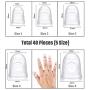 Anti-slip Silicone Fingertip Protectors Guitar Finger Guards 5 Sizes Finger Protection Covers Caps for Stringed Instruments Guitar Mandolin Bass Counting Sewing, 5 Sizes (Transparent)