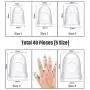 Anti-slip Silicone Fingertip Protectors Guitar Finger Guards 5 Sizes Finger Protection Covers Caps for Stringed Instruments Guitar Mandolin Bass Counting Sewing, 5 Sizes (Transparent)