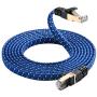 Cat 7 Ethernet Cable, 2 Packs 1.6ft DanYee Nylon CAT7 High Speed Professional Gold Plated Plug STP Wires CAT 7 RJ45 Ethernet Cable 3FT 10FT 15FT 26FT 50FT 66FT 100FT (Blue 1.6ft 2Packs)