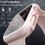 pzoz Compatible for Apple Watch Series 6/5 /4 /SE 44mm Case with Screen Protector Accessories Slim Guard Thin Bumper Full Coverage Matte Hard Cover Defense Edge for Women Men GPS iWatch (Pink)