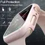 pzoz Compatible for Apple Watch Series 6/5 /4 /SE 40mm Case with Screen Protector Accessories Slim Guard Thin Bumper Full Coverage Matte Hard Cover Defense Edge for Women Men GPS iWatch (Pink)