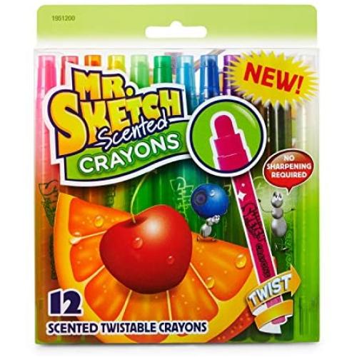 Mr. Sketch 1951200 Scented Twistable Crayons, Assorted Colors, 12-Count,Blue