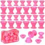 Emoly 40 Pcs Magic Silicone Hair Rollers - Include 20pcs Large Silicone Curlers and 20pcs Small Silicone Curlers，Styling Tool Professional Accessories（Pink）