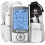 AUVON Rechargeable TENS Unit Muscle Stimulator, 3rd Gen 16 Modes TENS Machine with 8pcs 2''x2'' Premium Electrode Pads (American Gel) for Pain Relief