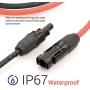 JYFT 10AWG(6mm²) Solar Extension Cable with PV Compatible (Compatible with MC4) Female and Male Connector (30FT Red + 30FT Black)