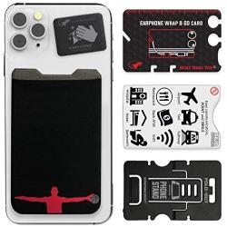 Phone Wallet - Cell Phone Stand - Adhesive Card Holder - Phone Pouch - Stick on Lycra Pocket by Gecko - Carry Credit Cards and Cash - Basketball